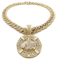 Allah Pendant Rapper Allah Necklace Allah Cuban Link Iced Out Silver Color Metal Alloy Simulated-Diamond 18in.