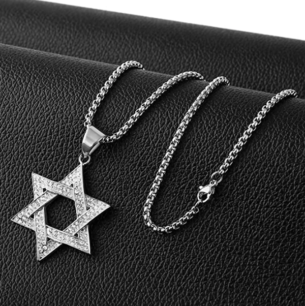 Jewish Star of David Necklace Hebrew Israelite Chain Gold Diamond 6 Po ...