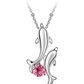Two Dolphin Pendant Birthstone Diamond Stud Necklace Island Dolphin Beach Jewelry Chain Birthday Gift 18in.