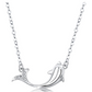 Diamond Dolphin Necklace Pendant Island Dolphin Beach Jewelry Tropical Chain Birthday Gift 925 Sterling Silver 20in.