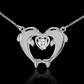 Two Dolphins Kissing Heart Diamond Pendant Necklace Dolphin Jewelry Chain Birthday Gift 925 Sterling Silver