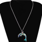 Dolphin Pendant Necklace Colorful Flower Dolphin Jewelry Chain Birthday Gift 925 Sterling Silver