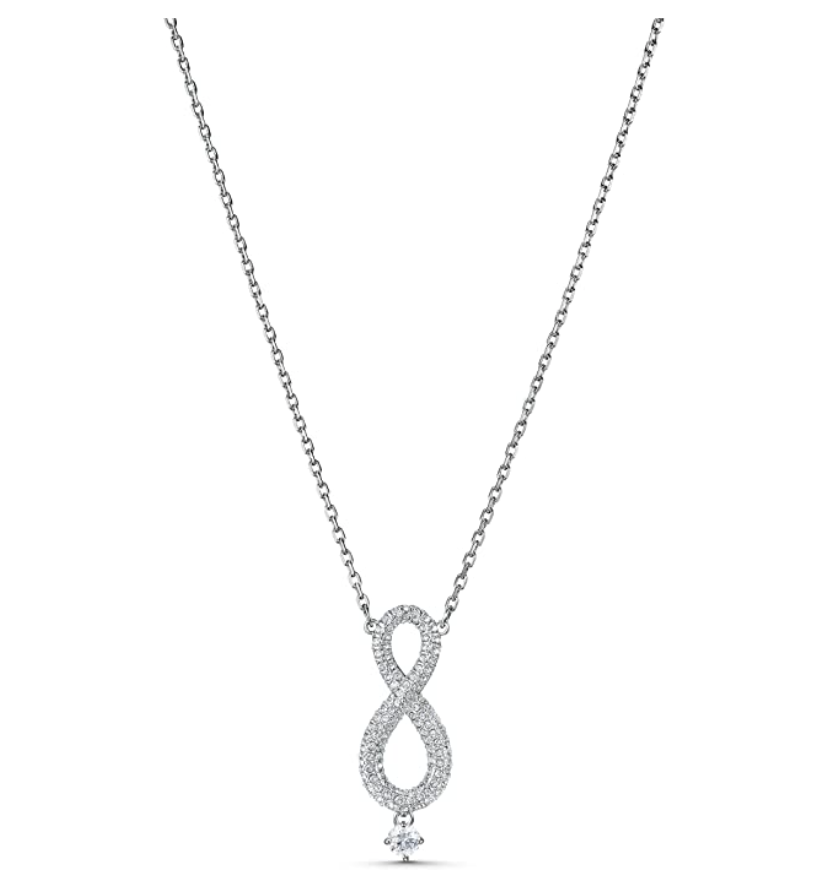 Swarovski Crystal Diamond Twist Infinity Necklace Pendant Jewelry Chain Birthday Gift 925 Sterling Silver