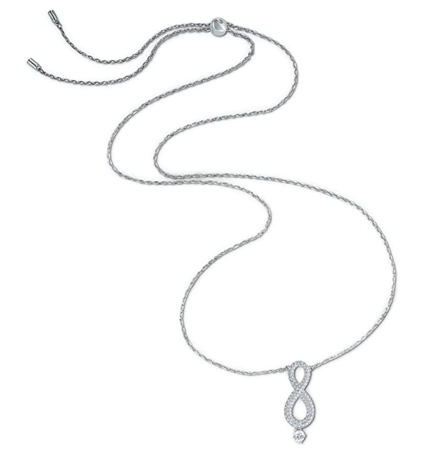 Swarovski Crystal Diamond Twist Infinity Necklace Pendant Jewelry Chain Birthday Gift 925 Sterling Silver