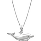 925 Sterling Silver Dolphin Pendant Necklace Island Dolphin Beach Jewelry Chain Birthday Gift 18in.