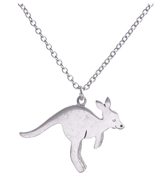 Kangaroo Necklace Kangaroo Spirit Animal Pendant Australian Jewelry Chain Birthday Gift 18in.
