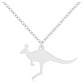 Cute Kangaroo Necklace Rose Gold Kangaroo Hopping Pendant Silver Australian Jewelry Chain Birthday Gift 20in.