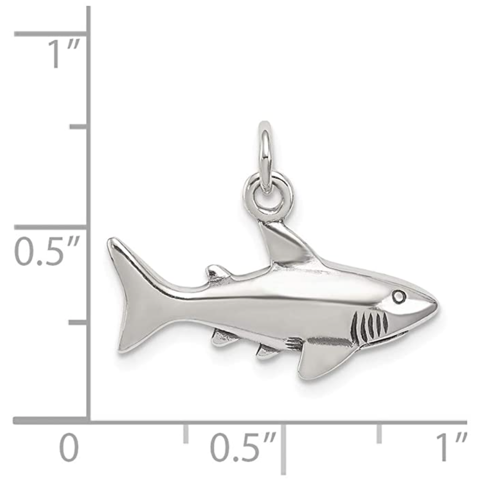 Shark Pendant Shark Lucky Charm Jewelry Birthday Gift 925 Sterling Silver