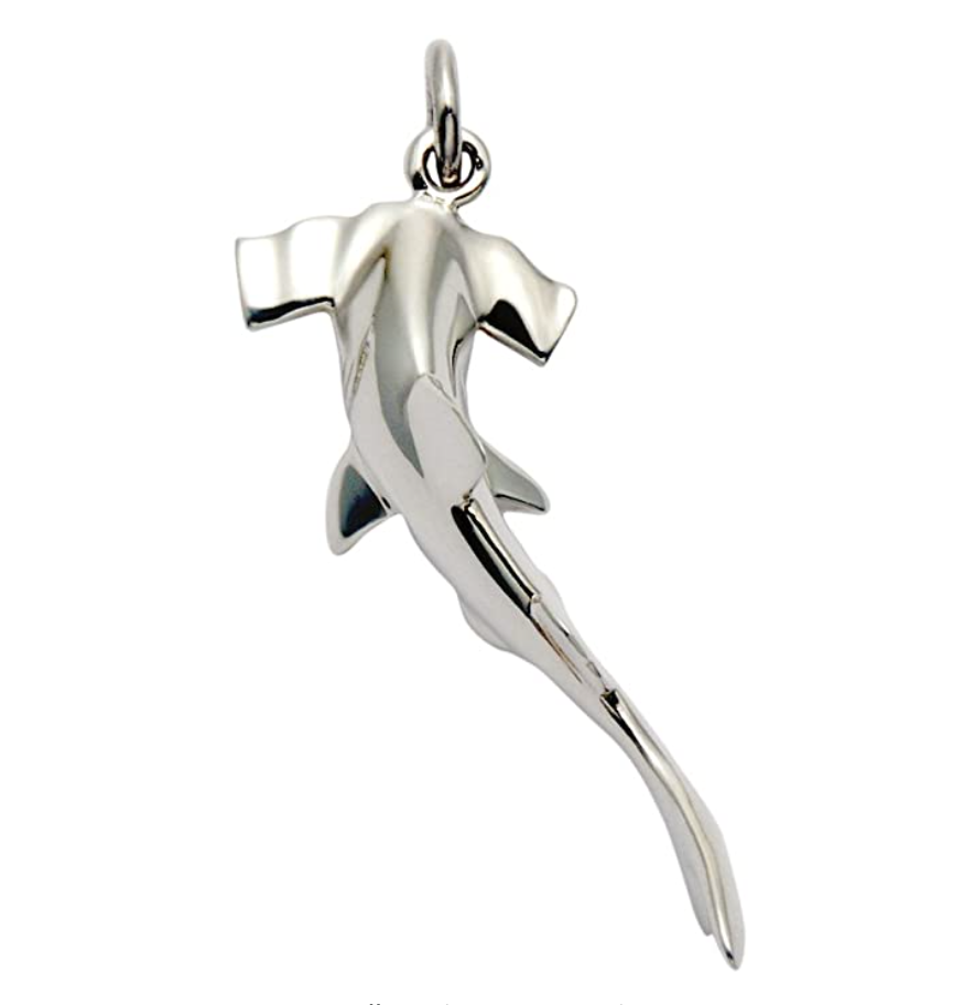 925 Sterling Silver Hammerhead Shark Pendant Hammer Head Shark Charm Birthday Gift