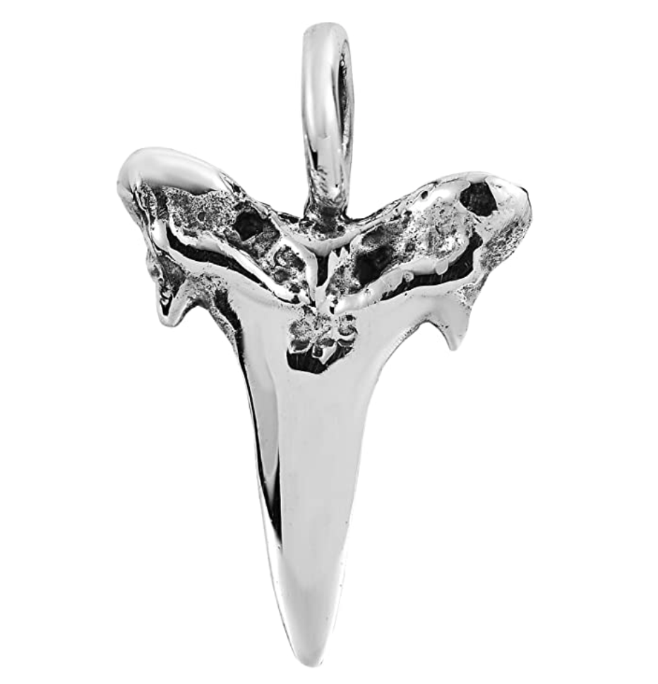 925 Sterling Silver Small Shark Tooth Pendant Lucky Mini Shark Tooth Charm Birthday Gift