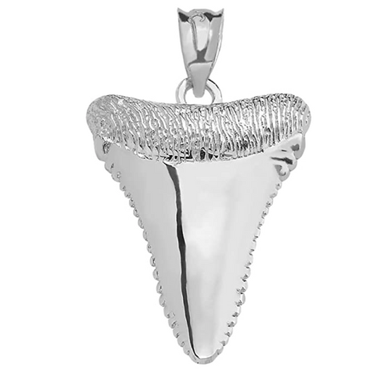 925 Sterling Silver Shark Tooth Pendant Shark Tooth Lucky Charm Birthday Gift