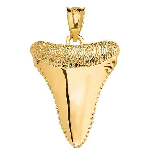 14K Gold Shark Tooth Pendant Shark Tooth Lucky Charm Birthday Gift