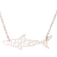 Origami Shark Necklace Pendant Shark Charm Chain Birthday Gift 18in.