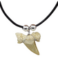 Natural Shark Tooth Pendant Beaded Rope Cord Hawaiian Necklace Lucky Shark Tooth Charm Chain Birthday Gift 18in.