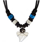 White Bone Natural Shark Tooth Pendant Beaded Rope Cord Hawaiian Necklace Lucky Shark Tooth Charm Chain Birthday Gift 18 - 26in.