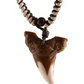 Hawaiian Natural Shark Tooth Pendant Beaded Rope Cord Necklace Lucky Shark Tooth Fossil Bone Charm Chain Birthday Gift 18 - 30in.
