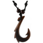 Hawaiian Fish Hook Pendant Beaded Rope Cord Maori Tribal Necklace Lucky Charm Chain Birthday Gift 18 - 30in.