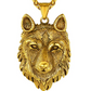 Silver Wolf Head Pendant Hunter Jewelry Wolf Necklace Gold Black Stainless Steel Chain Birthday Gift 24in.