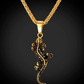 Gold Lizard Pendant Jewelry Lizard Stainless Steel Chain Birthday Gift 24in.