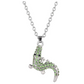 Cute Green Diamond Alligator Pendant Chain Small Crocodile Necklace Lizard Charm Dainty Gator Jewelry Birthday Gift 18in.