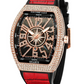 Red Black Blue Band Watch Silver Gold Diamond Watch Hip Hop Bust Down Bling Iced Out
