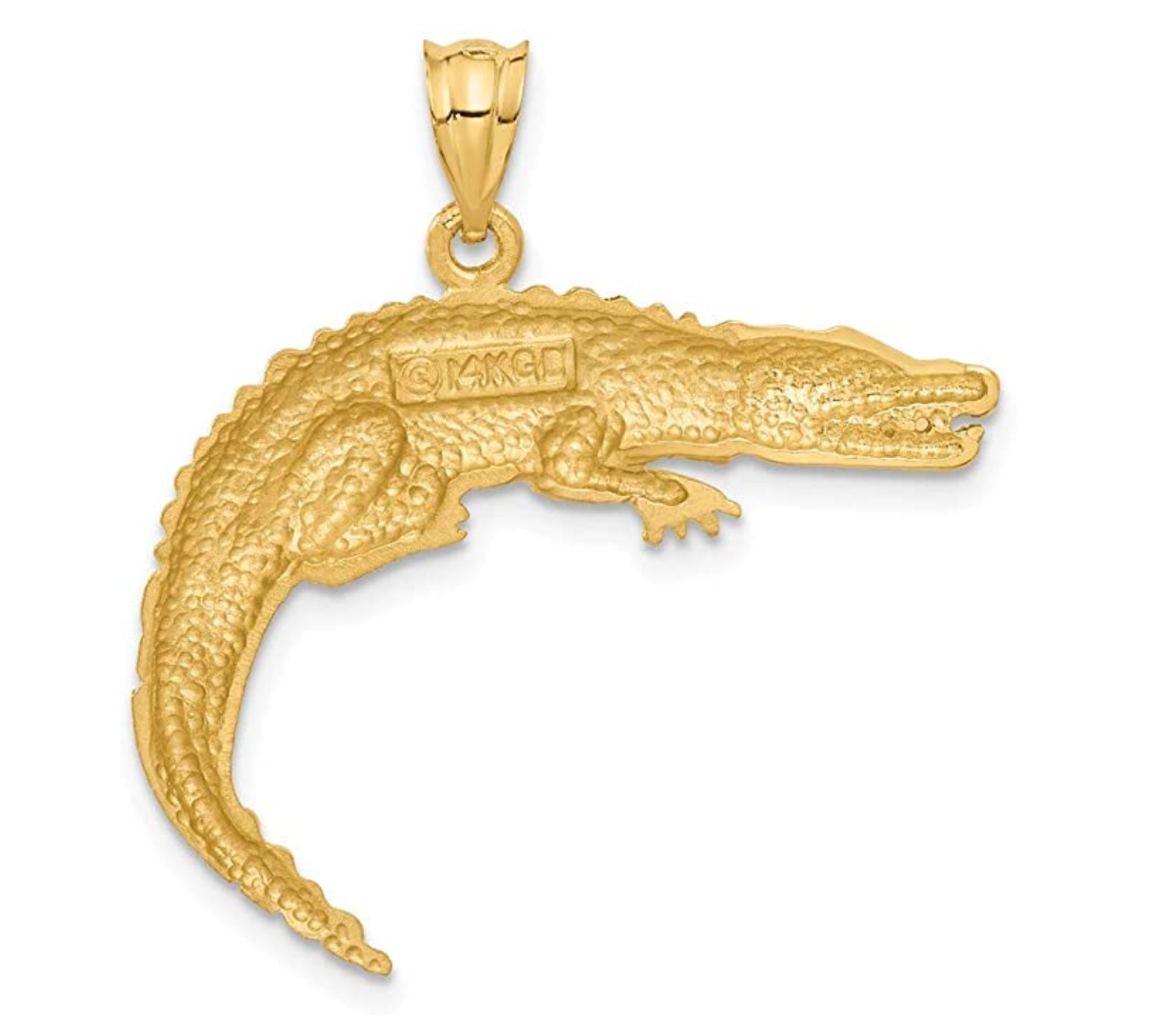 14K Gold Alligator Crocodile Pendant Charm Gator Jewelry Birthday Gift