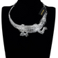Crocodile Collar Necklace Pendant Statement Charm Diamond Chain Choker Gator Jewelry Birthday Gift 20in.