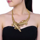 Blue Eyes Gold Crocodile Collar Lizard Necklace Pendant Statement Charm Chain Choker Gator Jewelry Birthday Gift 20in.