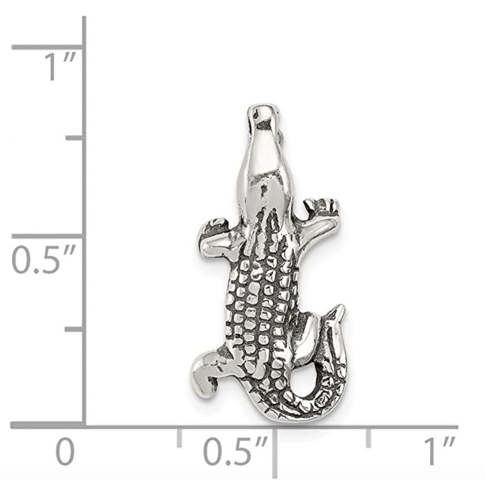 Alligator Pendant Crocodile Charm Gator Jewelry Birthday Gift 925 Sterling Silver