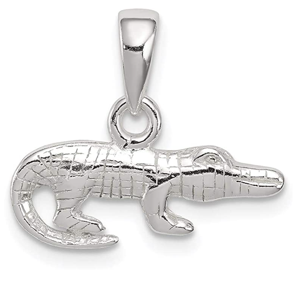 Small Alligator Pendant Crocodile Charm Gator Jewelry Birthday Gift 925 Sterling Silver