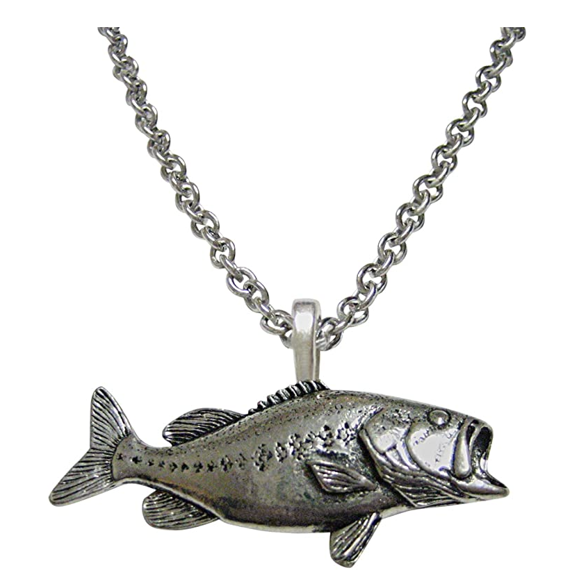 Trout Fish Necklace Trout Fish Pendant Fish Jewelry Fisherman Birthday Gift Chain Stainless Steel 20in.