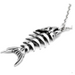 Fish Bones Necklace Fish Bones Pendant Fish Head Skull Jewelry Fisherman Birthday Gift Chain Stainless Steel 20in.