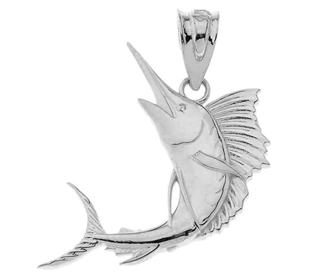 Marlin Swordfish Sailfish Pendant Charm Bracelet Sail Fish Sword Fish Jewelry Fisherman Birthday Gift 925 Sterling Silver