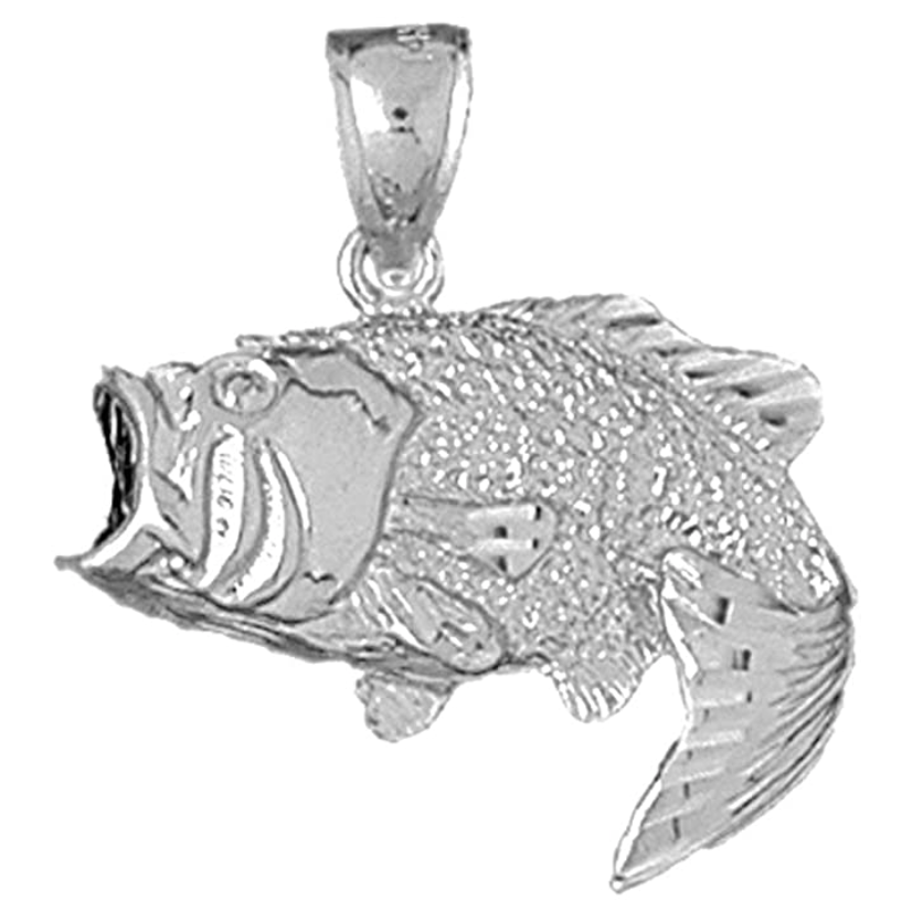 Sea Bass Pendant Charm Bracelet Sea Bass Fish Jewelry Fisherman Birthday Gift 925 Sterling Silver