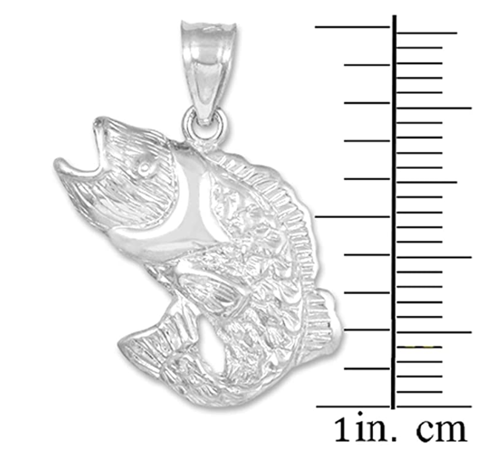 925 Sterling Silver Sea Bass Pendant Charm Bracelet Sea Bass Fish Jewelry Fisherman Birthday Gift