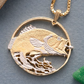 Sea Bass Fish Medallion Necklace Sea Bass Pendant Fish Swimming Water Jewelry Fisherman Birthday Gift Chain 20in.