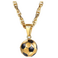 Soccer Ball Earrings Necklace Pendant Set Soccer Ball Gold Silver Stainless Steel Chain Birthday Gift 24in.