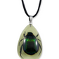 Real Beetle Bug Necklace Beatle Pendant Glow in the Dark Beetle Jewelry Birthday Gift Chain 18in.
