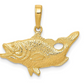 14K Gold Sea Bass Pendant Charm Bracelet Sea Bass Fish Jewelry Fisherman Birthday Gift