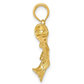14K Gold Sea Charm Bracelet Bass Pendant Sea Bass Fish Jewelry Fisherman Birthday Gift