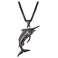Silver Gold Black Marlin Swordfish Sailfish Pendant Sail Fish Necklace Sword Fish Jewelry Fisherman Birthday Gift Stainless Steel Chain 24in.