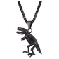 Silver Black Black Dinosaur Pendant Dino Necklace T-Rex Jewelry Dinosaur BoneS Skull Birthday Gift Stainless Steel Chain 24in.