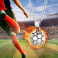 Gold Silver Black Soccer Ball Necklace Pendant Set Soccer Ball Stainless Steel Chain Birthday Gift 24in.