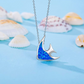 Blue Opal Tropical Fish Diamond Pendant Fish Necklace Fish Jewelry Fisherman Birthday Gift 925 Sterling Silver Chain 18in.
