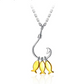 Small Fish Necklace Dainty Fish Hook Pendant Gold Fish Jewelry Fisherman Birthday Gift 925 Sterling Silver Chain 20in.