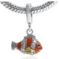 Orange Clownfish Necklace Dainty Fish Pendant Gold Fish Jewelry Fisherman Birthday Gift 925 Sterling Silver Chain 20in.