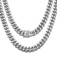 12mm Stainless Steel Cuban Link Chain Silver Tone Hip Hop Rapper Jewelry 16 - 30in.