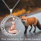 Fox Moon Star Necklace Diamond Pendant Fox Moon Celtic Jewelry Lucky Chain Birthday Gift 925 Sterling Silver 20in.