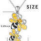 Yellow Bumble Bee Necklace Diamond Pendant BumbleBee Jewelry Lucky Chain Birthday Gift 925 Sterling Silver 20in.