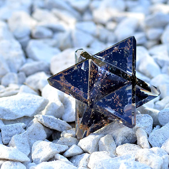 Black Tourmaline Merkaba Star Tetrahedron Necklace Pendulum Healing Reiki Pendant Sacred Geometry Kabbalah